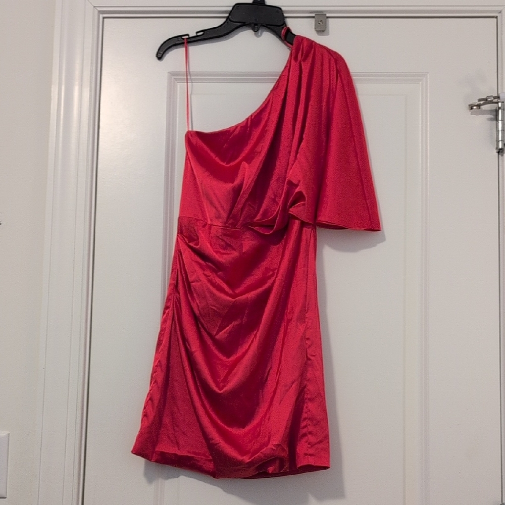 DO+BE Hot Pink One-Shoulder Dress